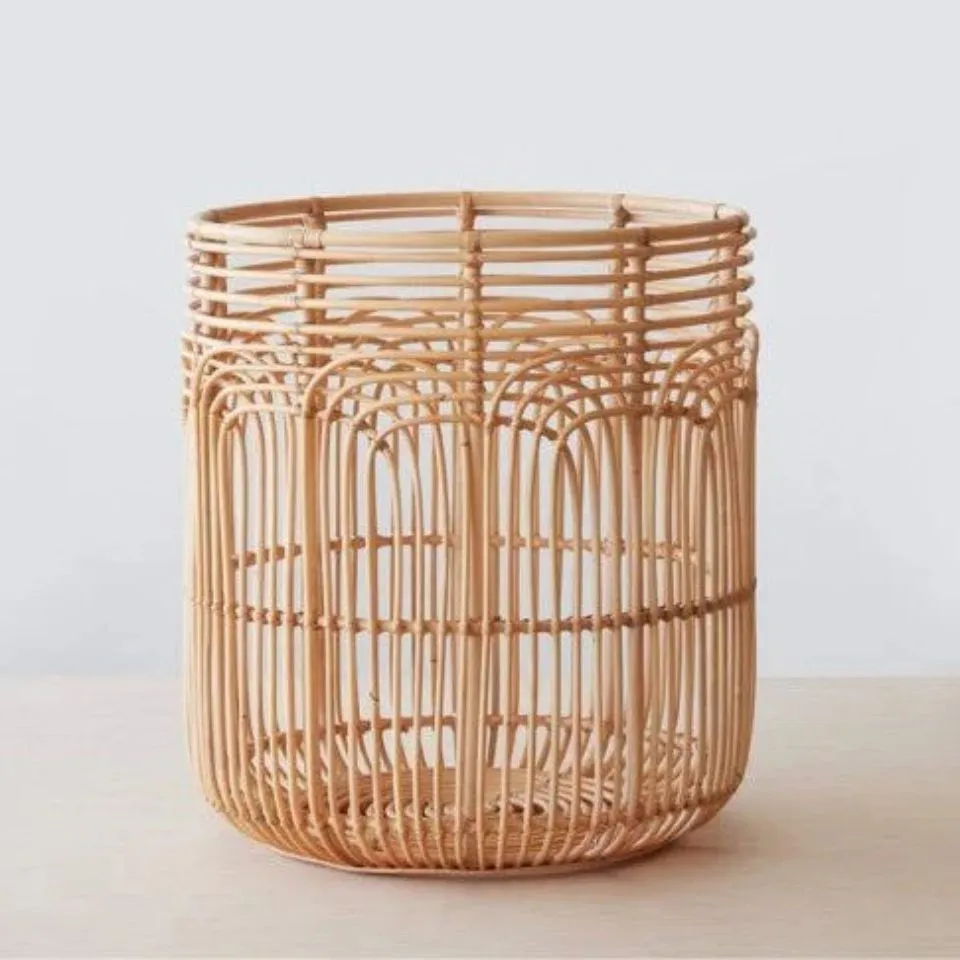 Open Weave Rattan Laundry Basket Low Moq