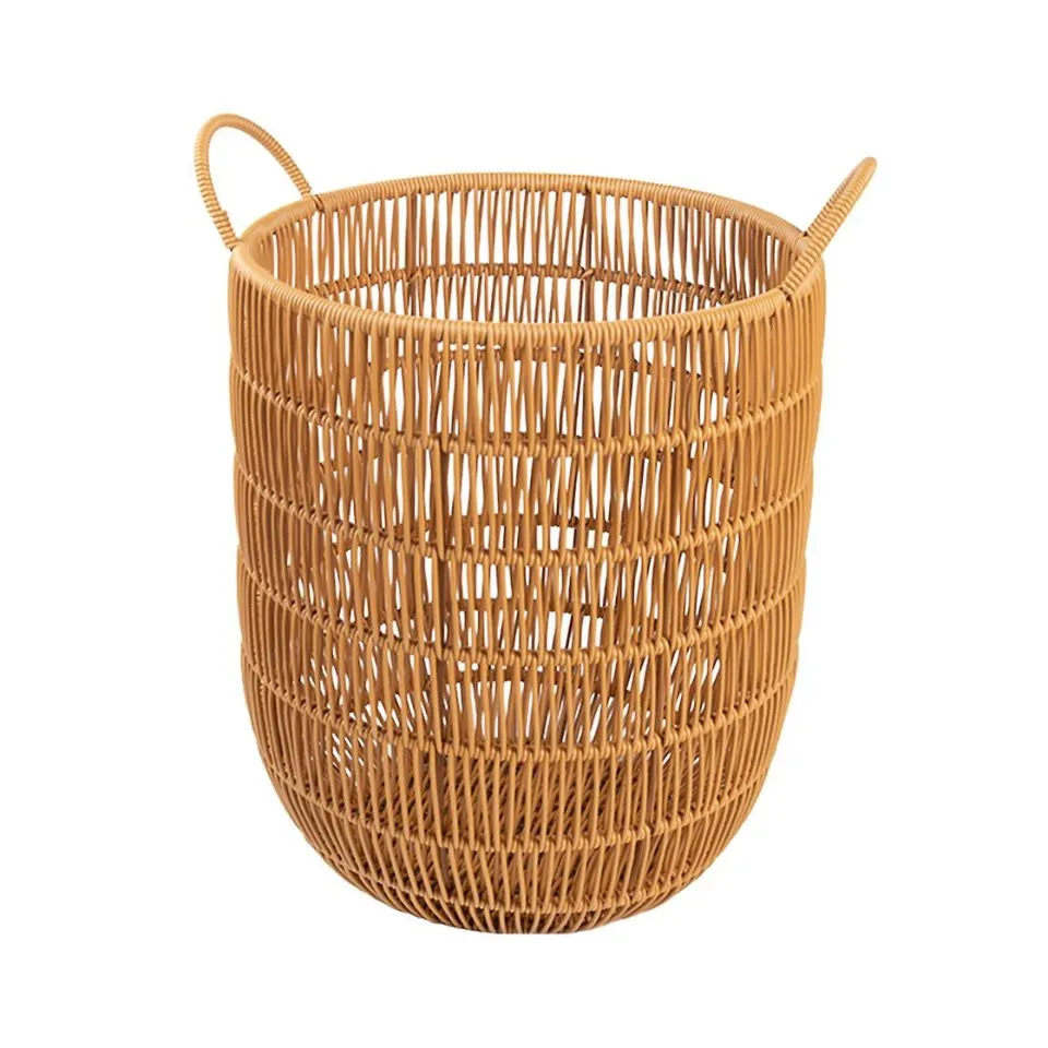 Open Weave Rattan Laundry Basket Fob