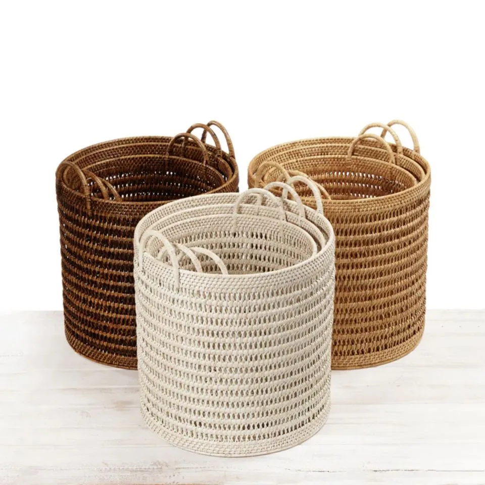 Open Weave Rattan Laundry Basket Manufacturer