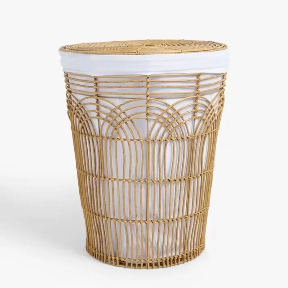 Open Weave Rattan Laundry Basket Vietnam
