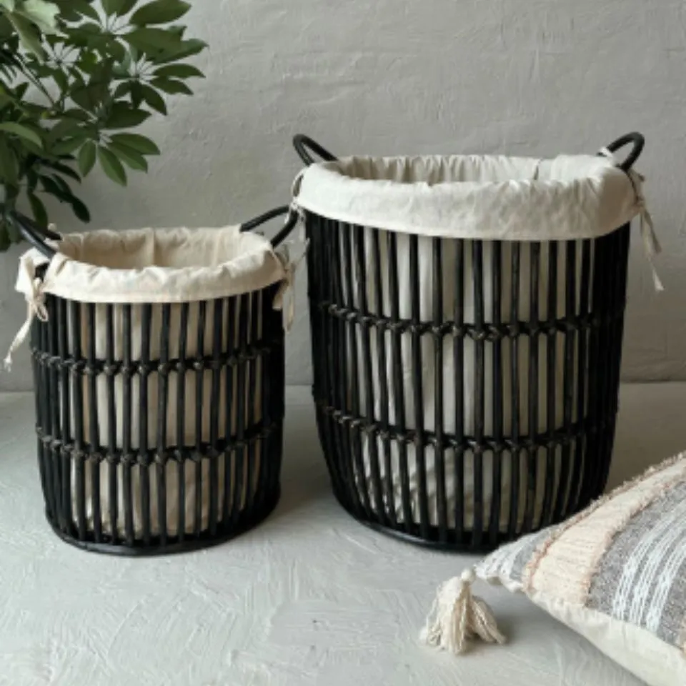 Open Weave Rattan Laundry Basket Handicraft