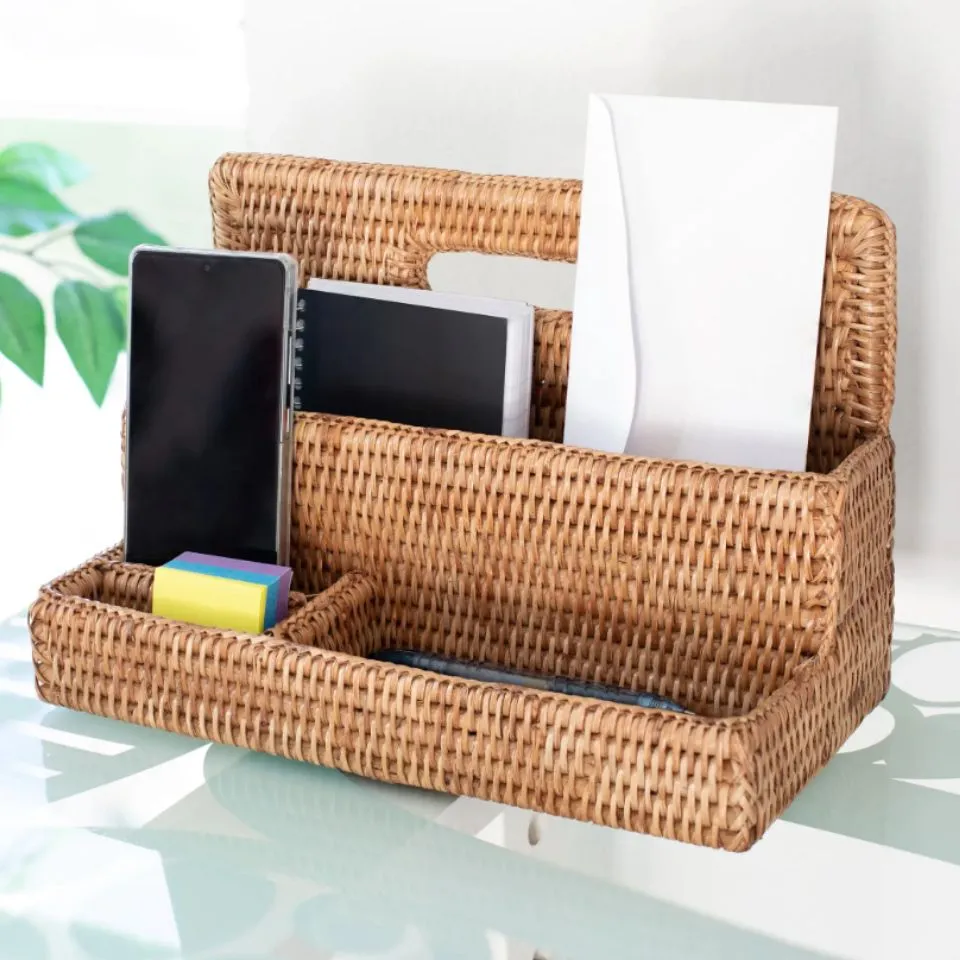 Rattan Desk Organizer Low Moq