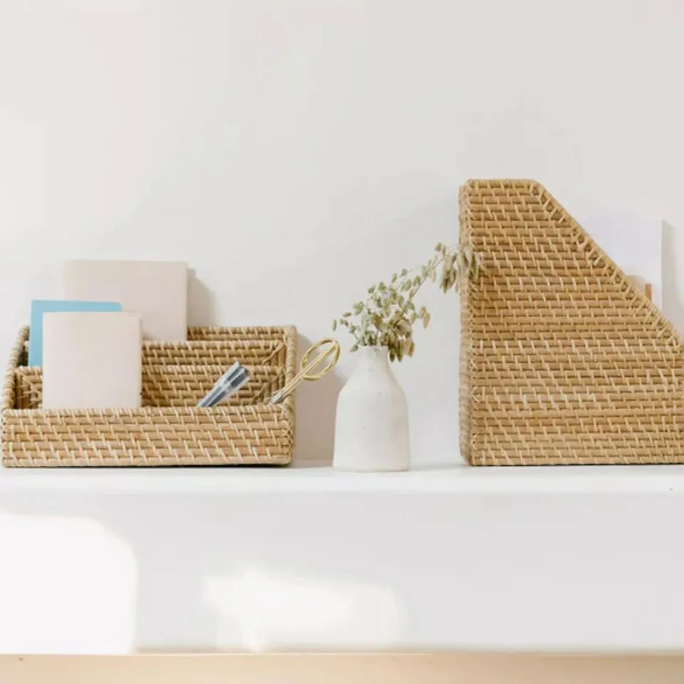 Rattan Desk Organizer Set Manufacturer