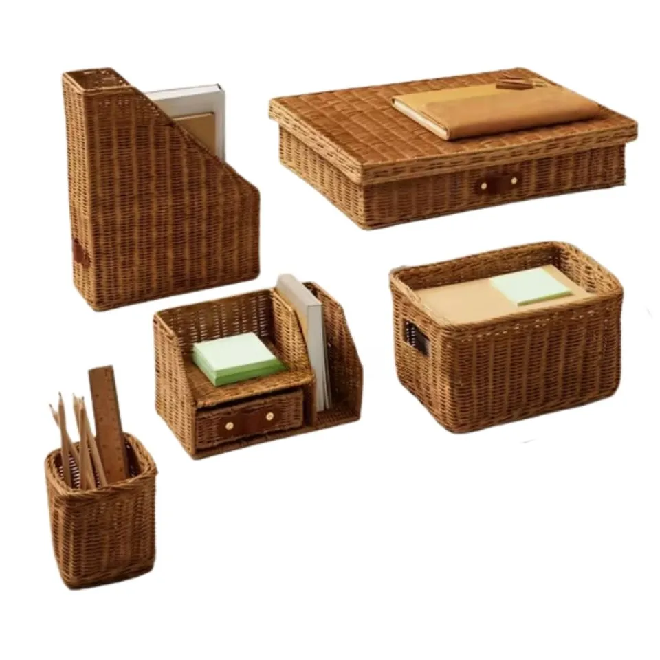 Rattan Desk Organizer Set Supplier