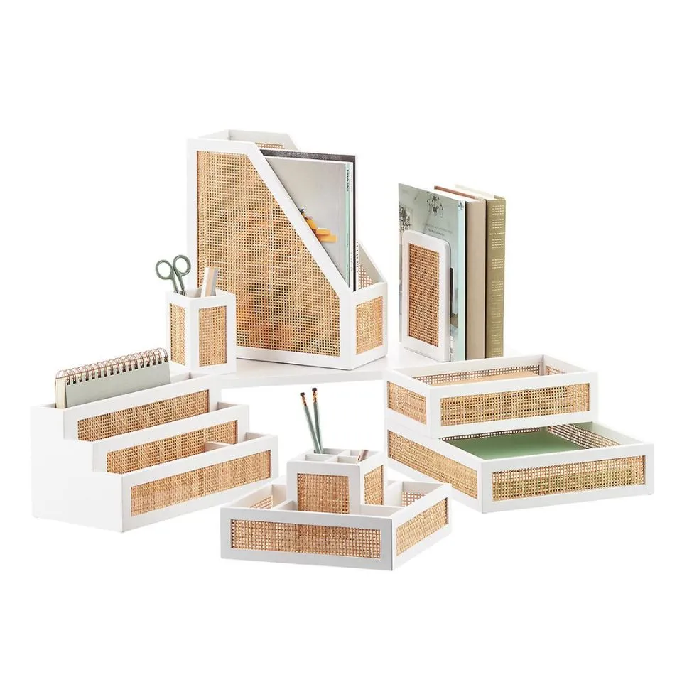 Rattan Desk Organizer Set Custom