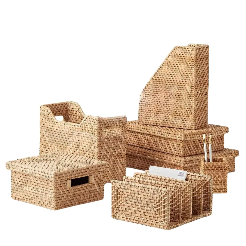 Rattan Desk Organizer Set Vietnam