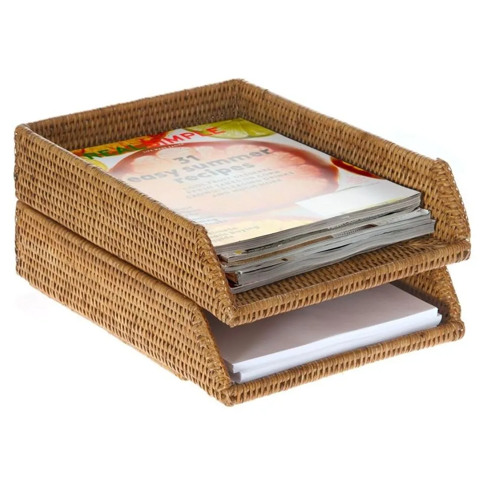 Rattan Office Paper Tray Private Label