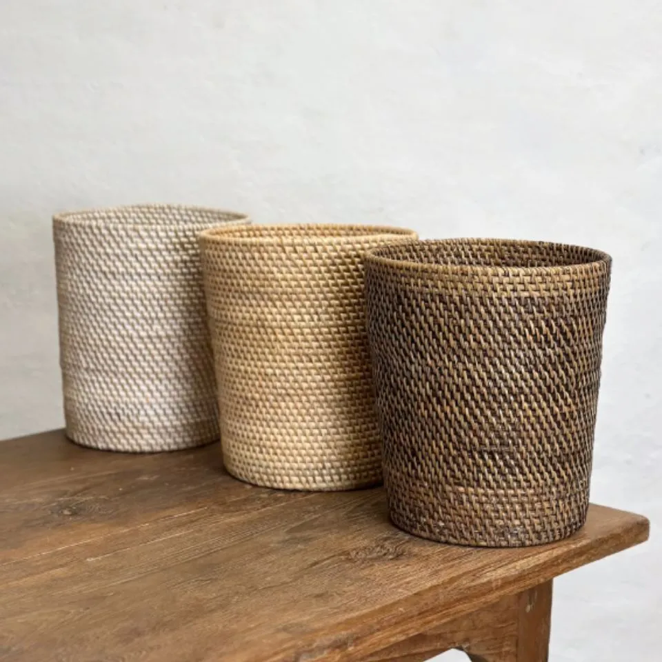 Rattan Round Waste Basket Short Lead Time