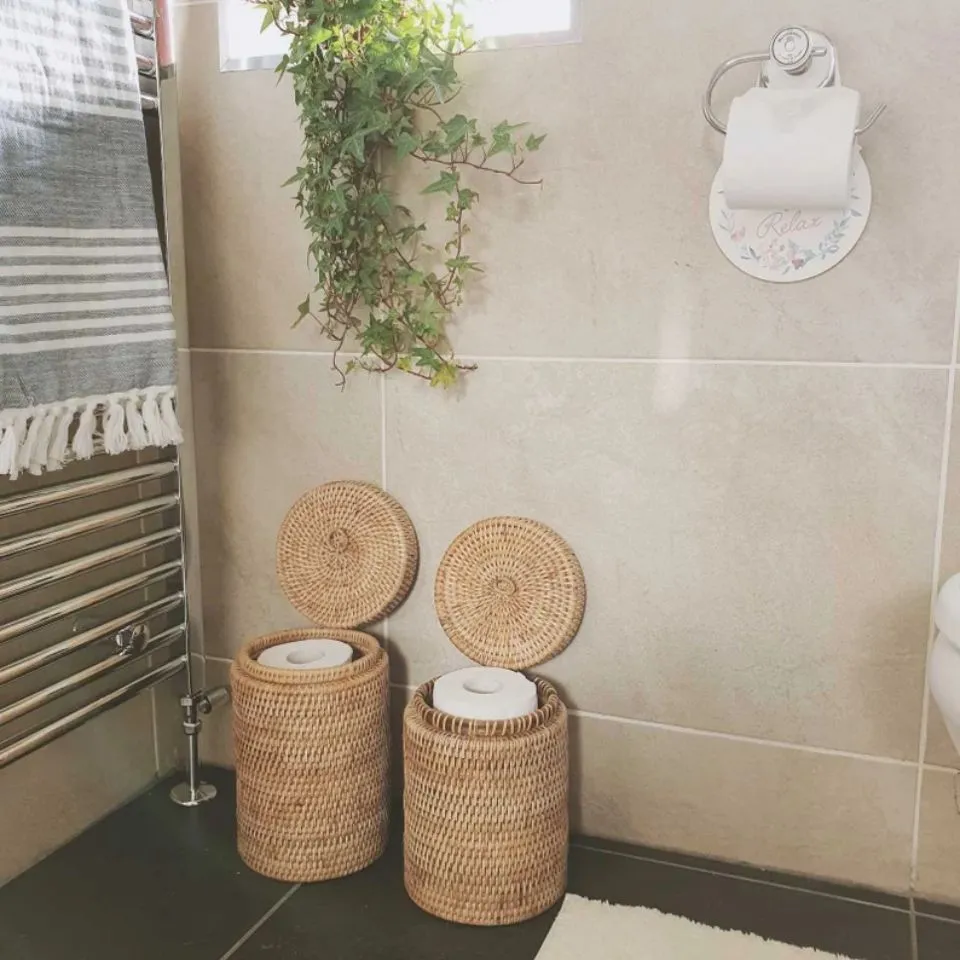 Rattan Toilet Roll Holder Handicraft