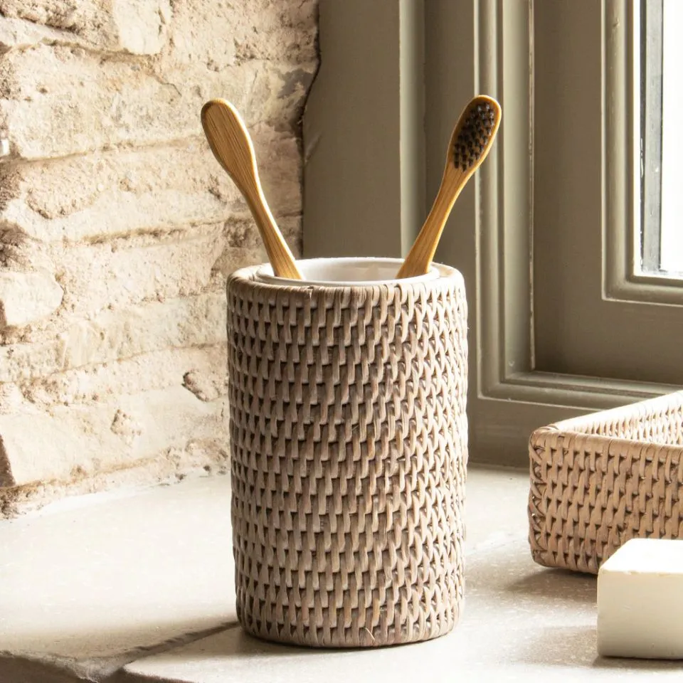 Rattan Tooth Brush Holder Low Moq