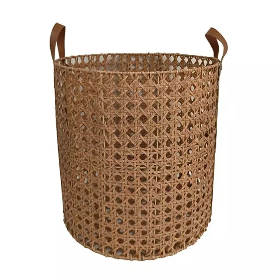Round Rattan Laundry Hamper Basket Fob