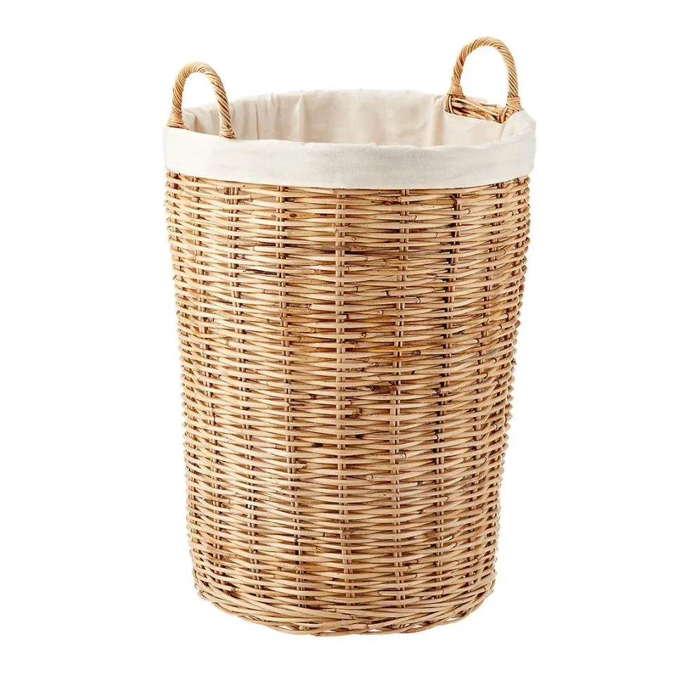 Round Rattan Laundry Hamper Basket Hight Quality