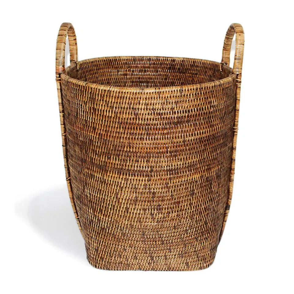 Round Rattan Laundry Hamper Basket Vietnam